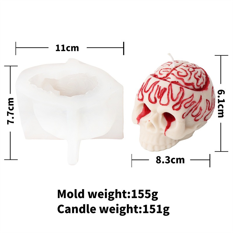 Crow Skull Candle Mold Halloween Creative Three-dimensional Skull Aromatherapy Plaster Ornament Mold — image 7