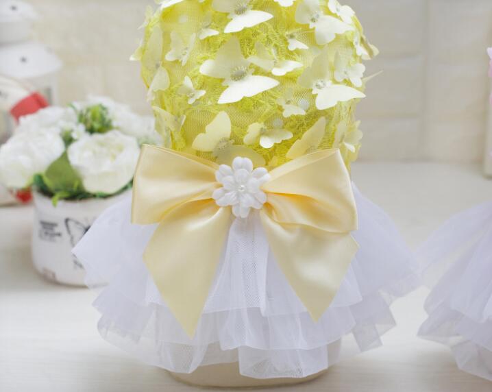 Pet Girl Dog Princess Dress Rose Flower Diamond Formal Wedding Dress Bowknot Small Dog Tutu Skirts Birthday Party Costume — image 4