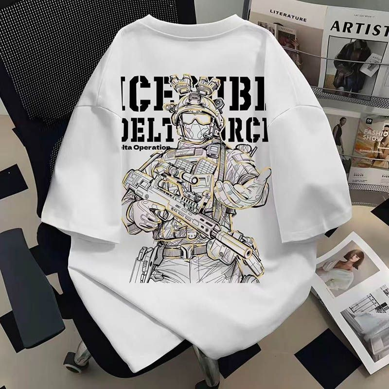 Boys' Pure Short Sleeve Delta Cool Dragon Lingxiao Hoodie Trendy Casual Top for Kids — image 6