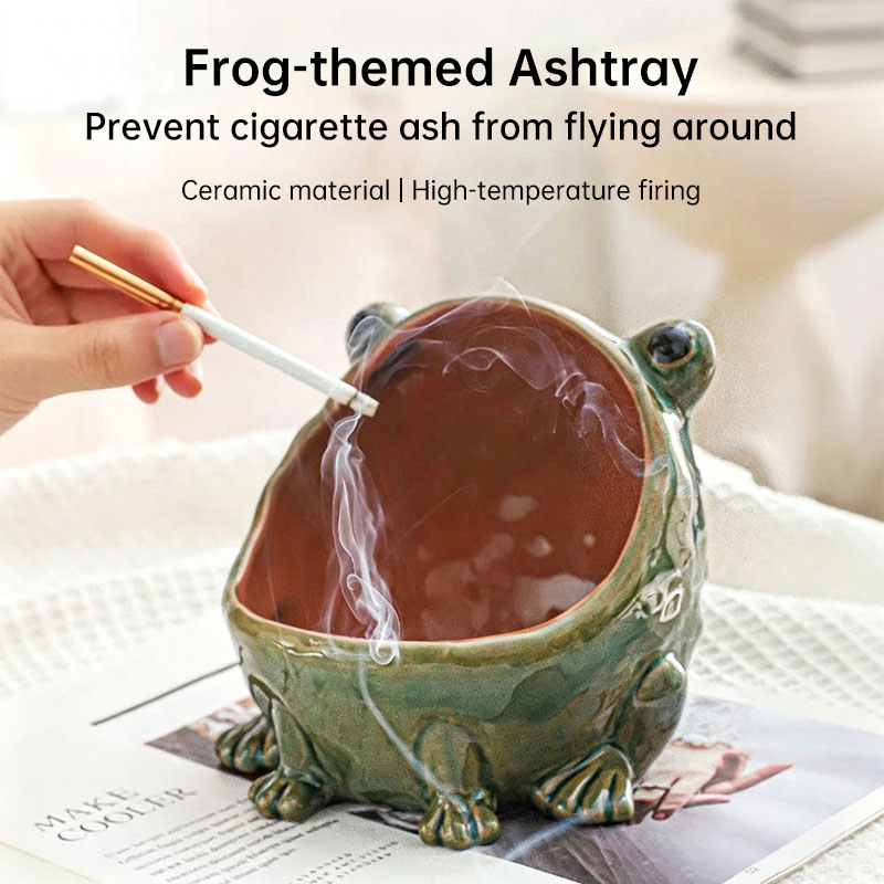 Cute Ceramic Frog Storage Bowl – Animal Figurine Key Candy Organizer, Home Desktop Decor — image 8