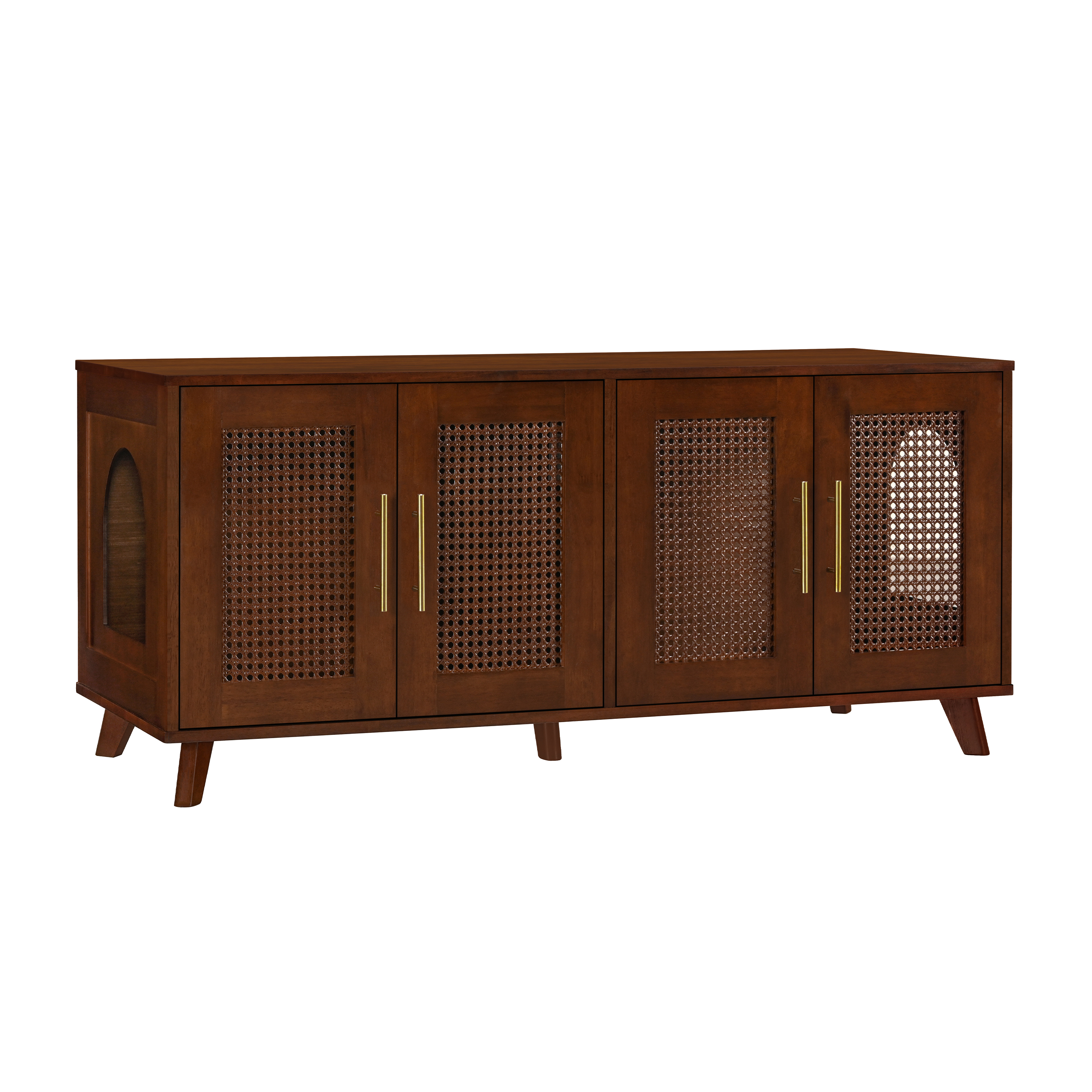 Gabinete de Interior Premium de Madera de Caucho Myra - Elegante Mobiliario Oculto para Gatos en Espacios Modernos — imagen 5