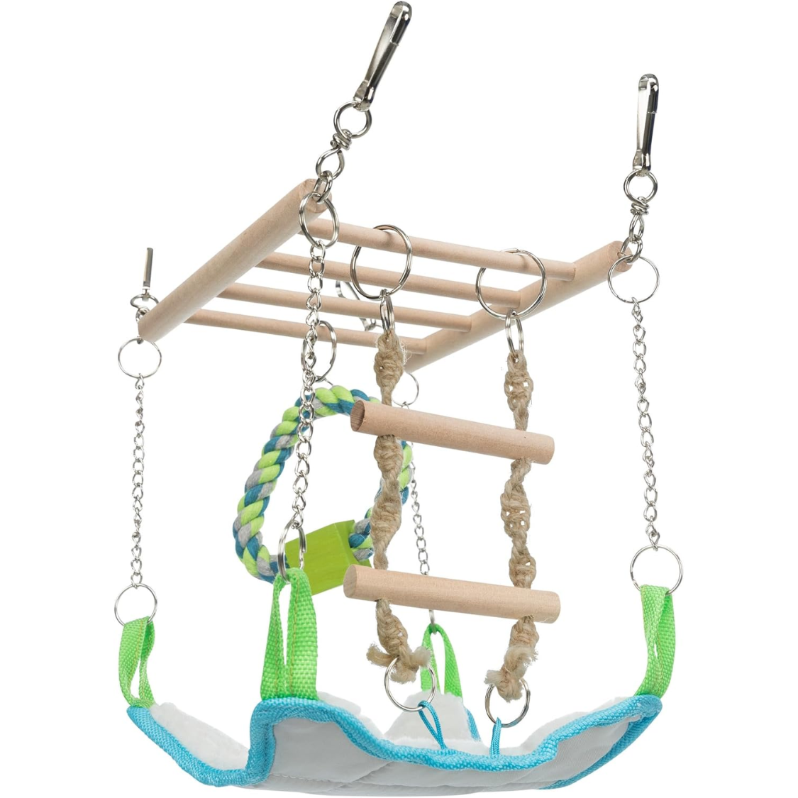 Puente de Suspensión para Pequeños Animales, Accesorio de Jaula Colgante con Hamaca y Juguetes de Escalada — imagen 4