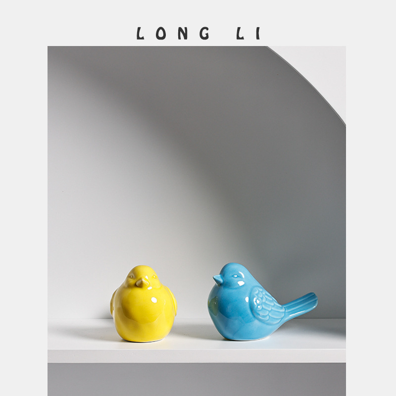 Ceramic Bird Ins Modern Minimalist Nordic Cute Small Fresh Ornaments Home Living Room Office Decoration Bird — image 2