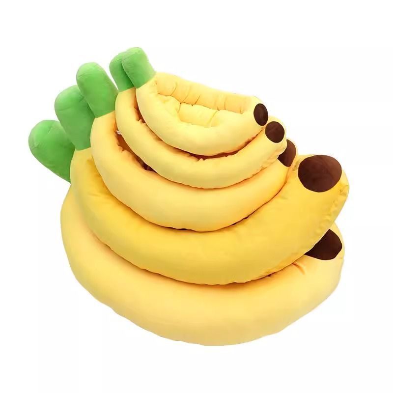 Comfortable All-Season Non-Slip Durable Pet Banana Bed Dog Bed Cat Bed Thick Warm PP Cotton Cat Dog Mat for Sale — image 1
