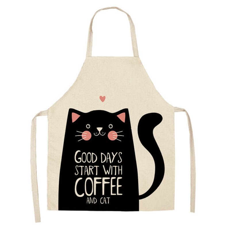 Cotton and linen creative European and American cartoon cute cat apron — image 6