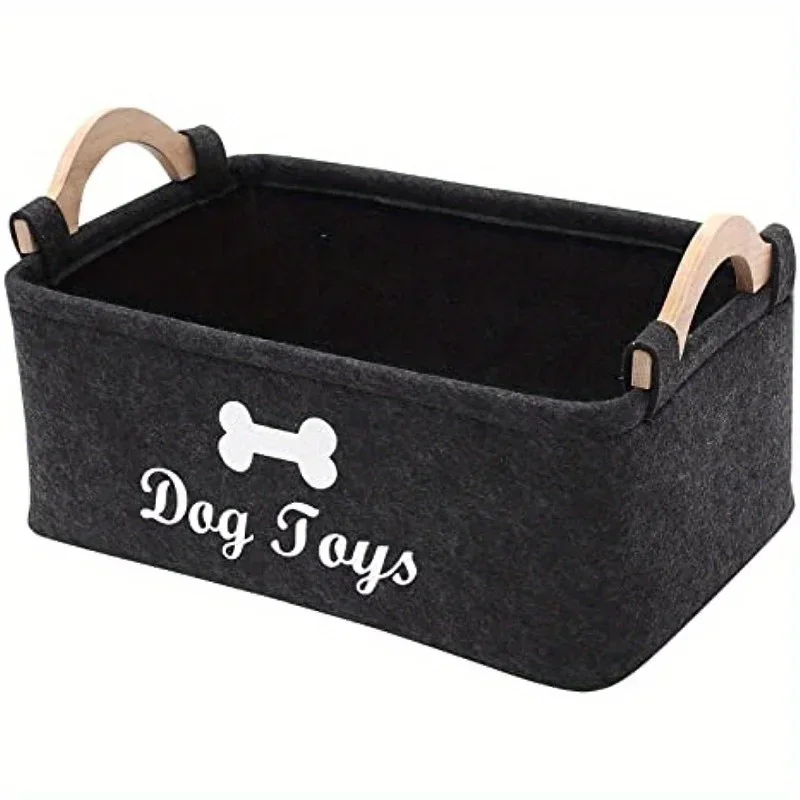 Felt pet toy box, dog toy box, storage basket box - perfect for organizing pets — image 1