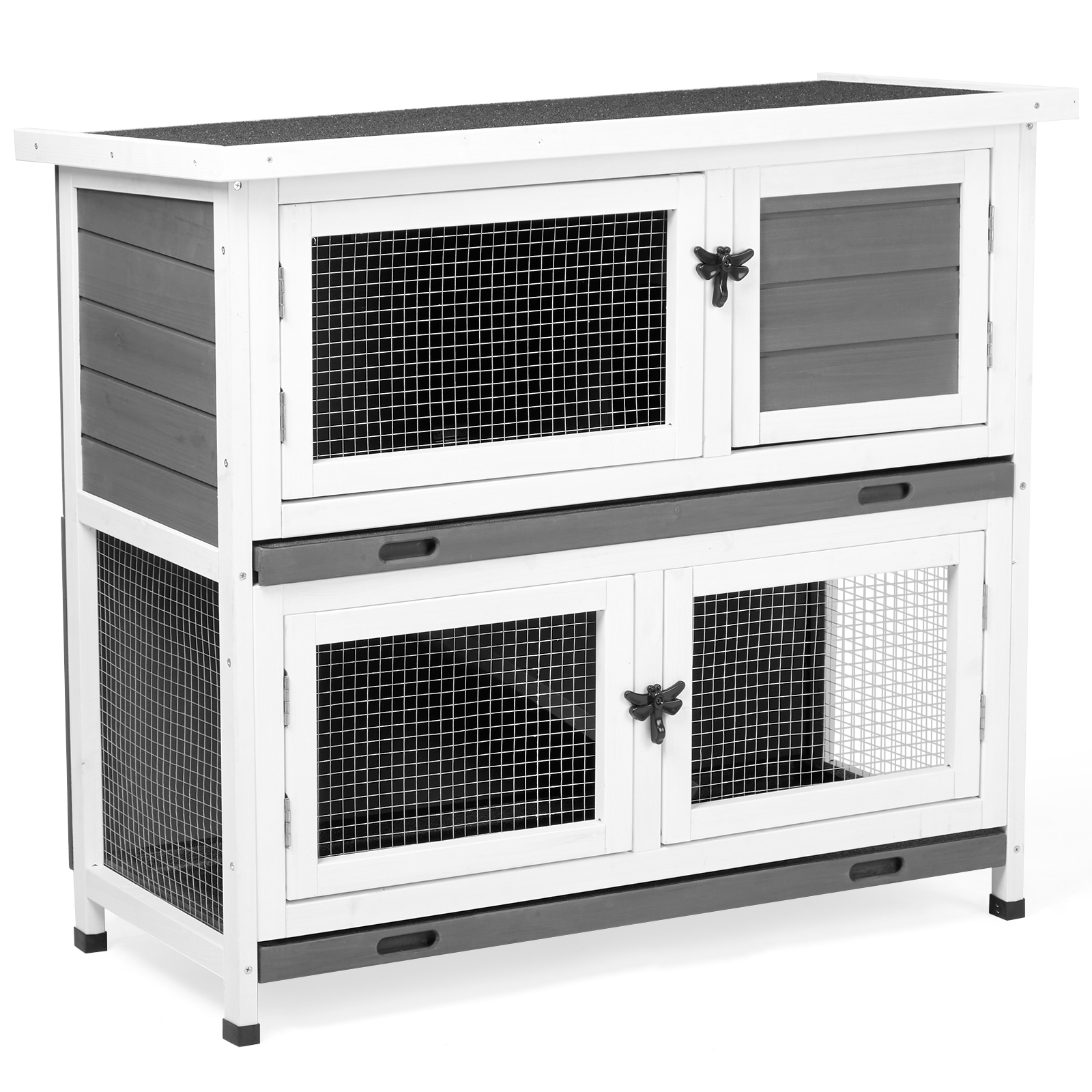 Upper And Lower 2 Floors With Tray Grey Cedar, Chicken And Rabbit Cage — image 12