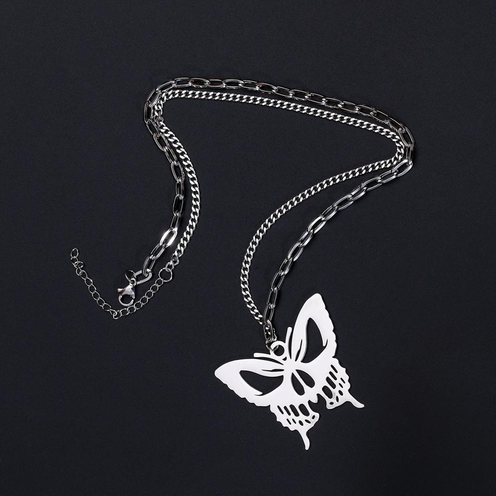 Fashion gothic style neck necklace butterfly suspension pendant men and women couple women necklace jewelry accessories — image 4