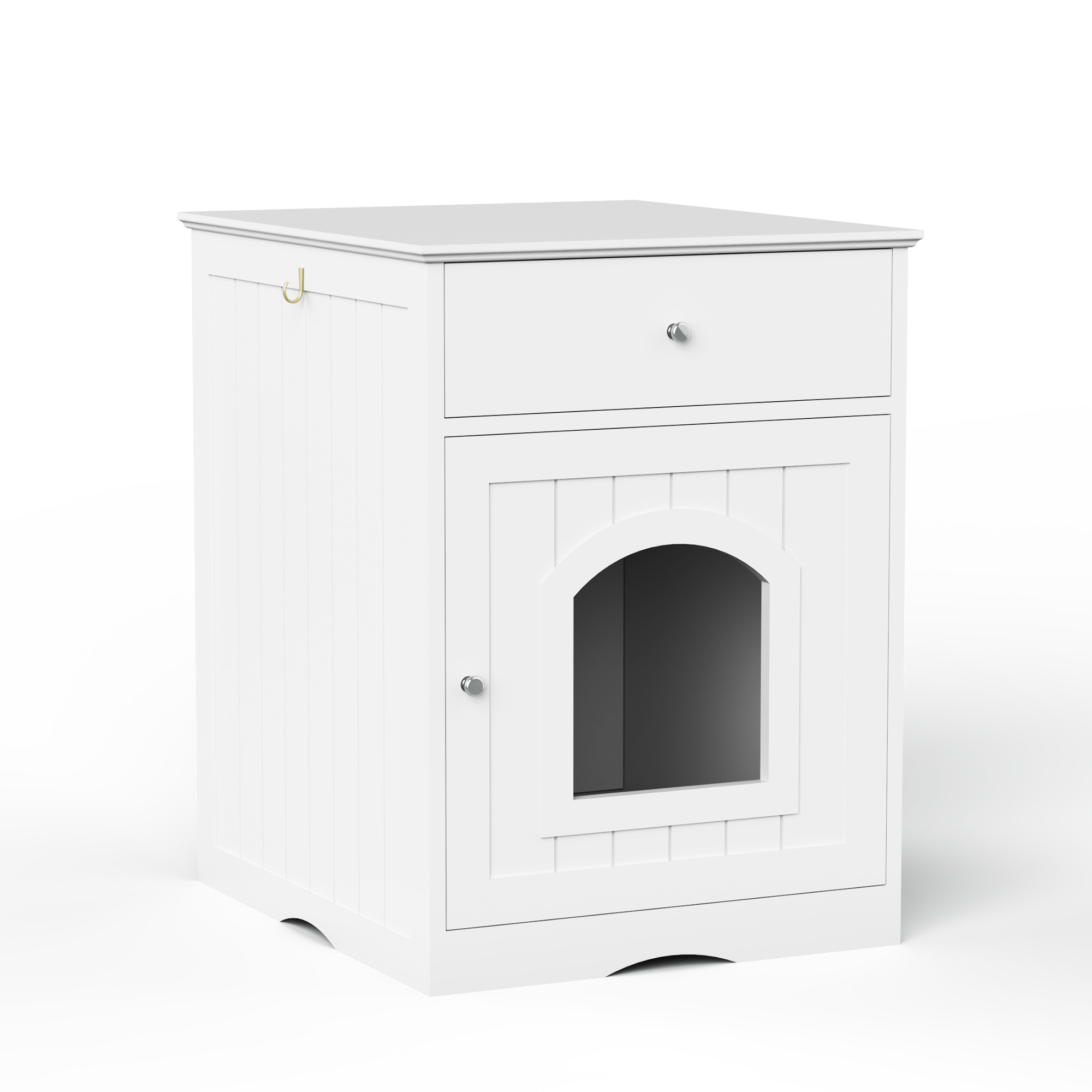 Wooden Pet House Litter Box Fence With Drawers — image 7
