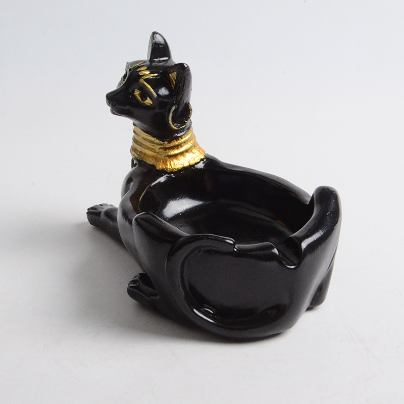 Ashtray Ornament Creative Egyptian Anubis & Cat & pharaoh Ashtray Resin Crafts office living room desktop home decoration — image 2