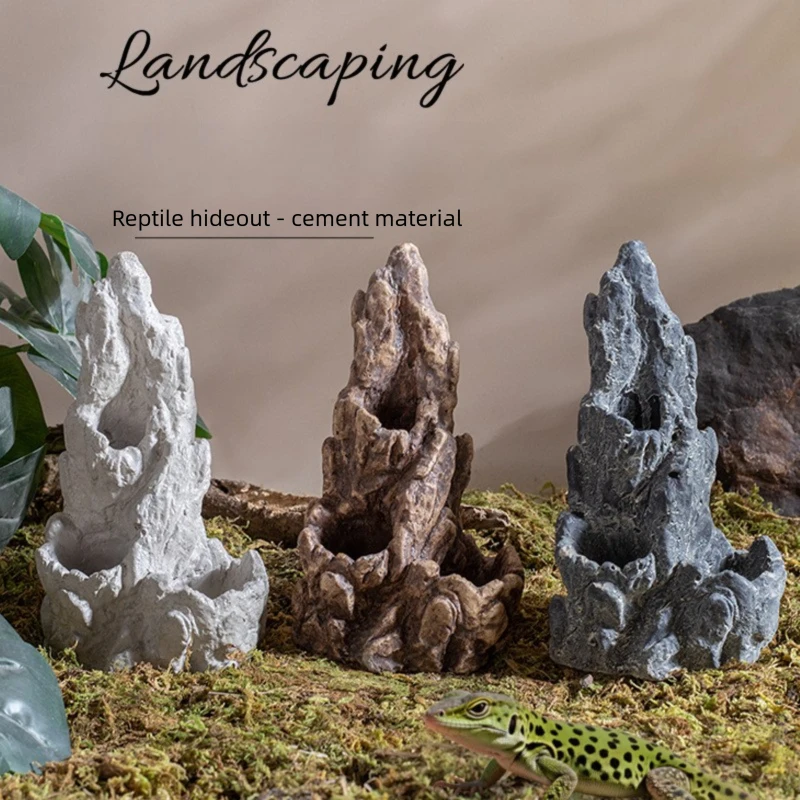 Decoración de Terrario para Reptiles - Roca Climática Falsa Montaña para Dragones Barbudos, Lagartos, Serpientes y Mascotas Exóticas