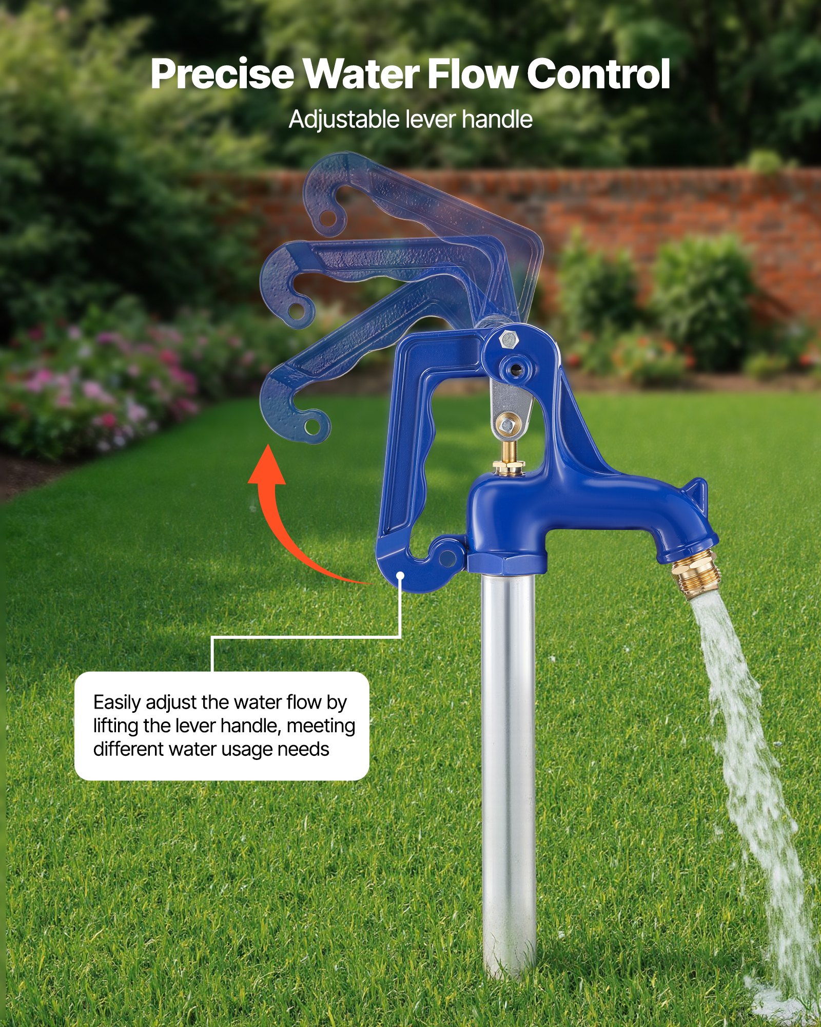 Frost Proof Yard Hydrant, 4.2FT Freeze-Proof Outdoor Faucet With 24" Bury Depth, 3/4" NPT Pipe Connection & 3/4" NH Hose Coupling, No Lead Freezeless Hydrant For Yard Garden Farm Irrigation — imagen 4