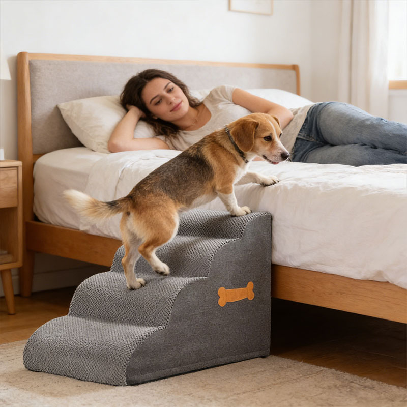 Escalera de Perro con Manija de Hueso – Acceso Seguro para Canes Mayores, Sofás y Camas, Protección Articular — imagen 4
