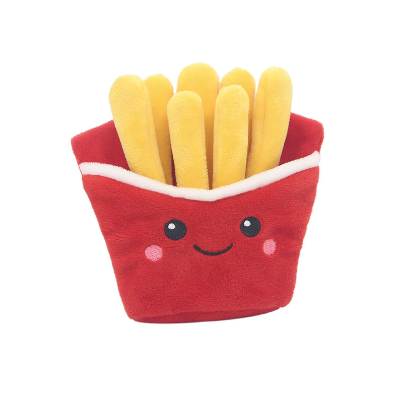 New Hamburger Pet Plush Toy Sounding Toy French Fries Burger Milkshake Cup With Bb Call — image 7