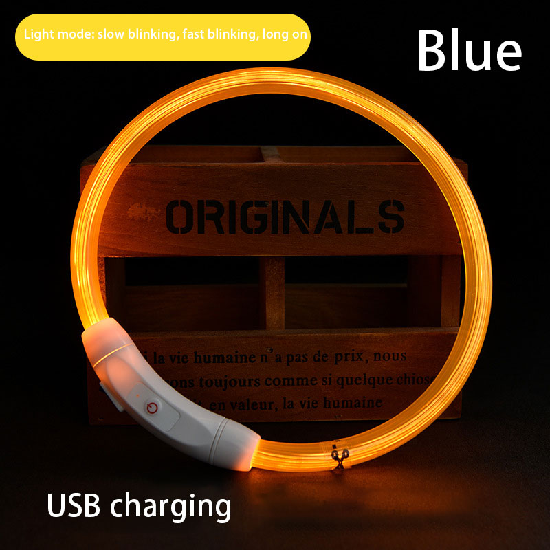 Collar Luminoso para Mascotas Collar de Mascota Carga USB DIY Collar de Perro Luminoso Collar de Cuello Seguro para Caminar con Perros — imagen 9