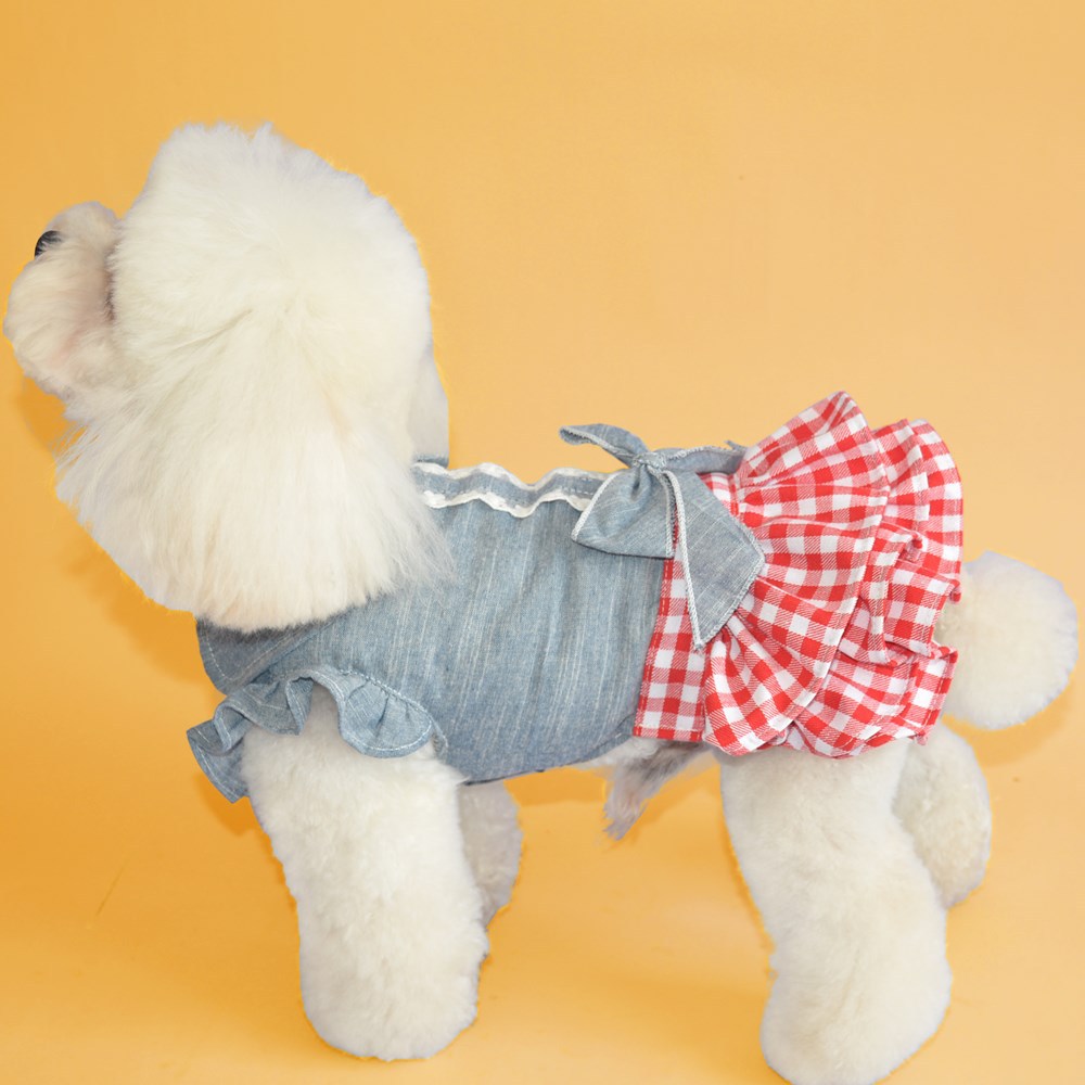 Teddy Small Dog Pet Denim Skirt Dog Clothes Spring And Summer Thin Breathable Princess Skirt — image 2