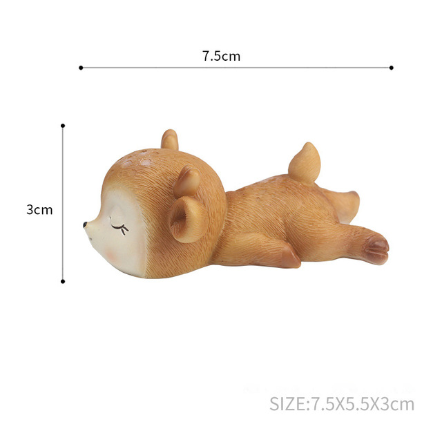 Resin Sleeping Baby Deer Mini 3D Elk Christmas Ornaments Cute Decor for Home Garden Car Xmas Party Table Decoration Kids Gift — image 10