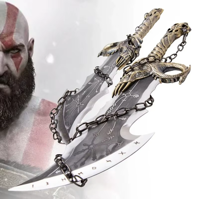 God of War 4 Sword Kratos Cosplay Prop Sabre PU Athena Blade Chaos Ghost Leviathan AXE Real Size Japanese Katana Kid Toy — image 1