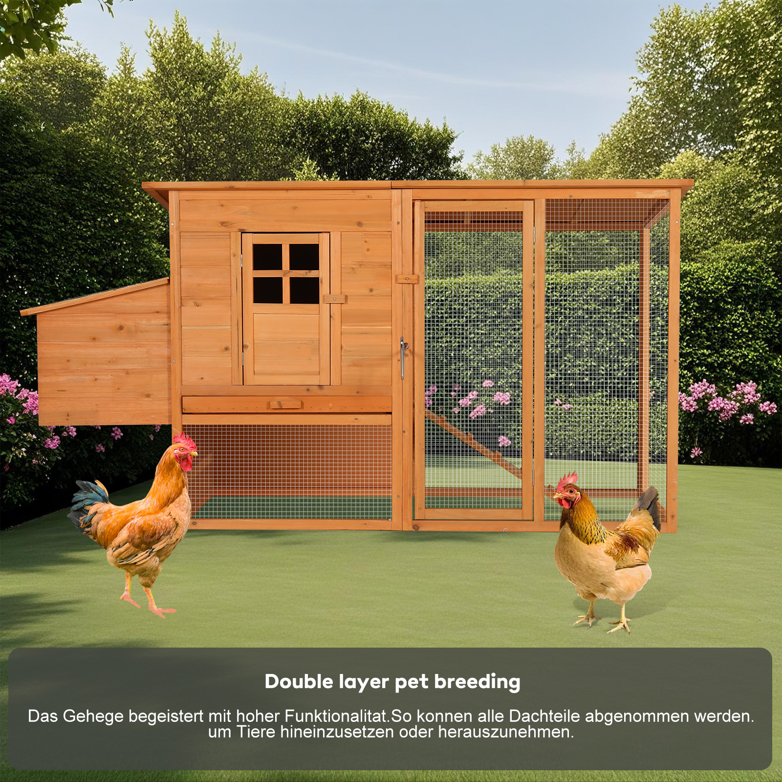 Extra-large Wooden Chicken Coop, Outdoor Unit That Can Be Easily Assembled And Stable, Indoor With Cleaning Tray And Waterproof Roof — image 2
