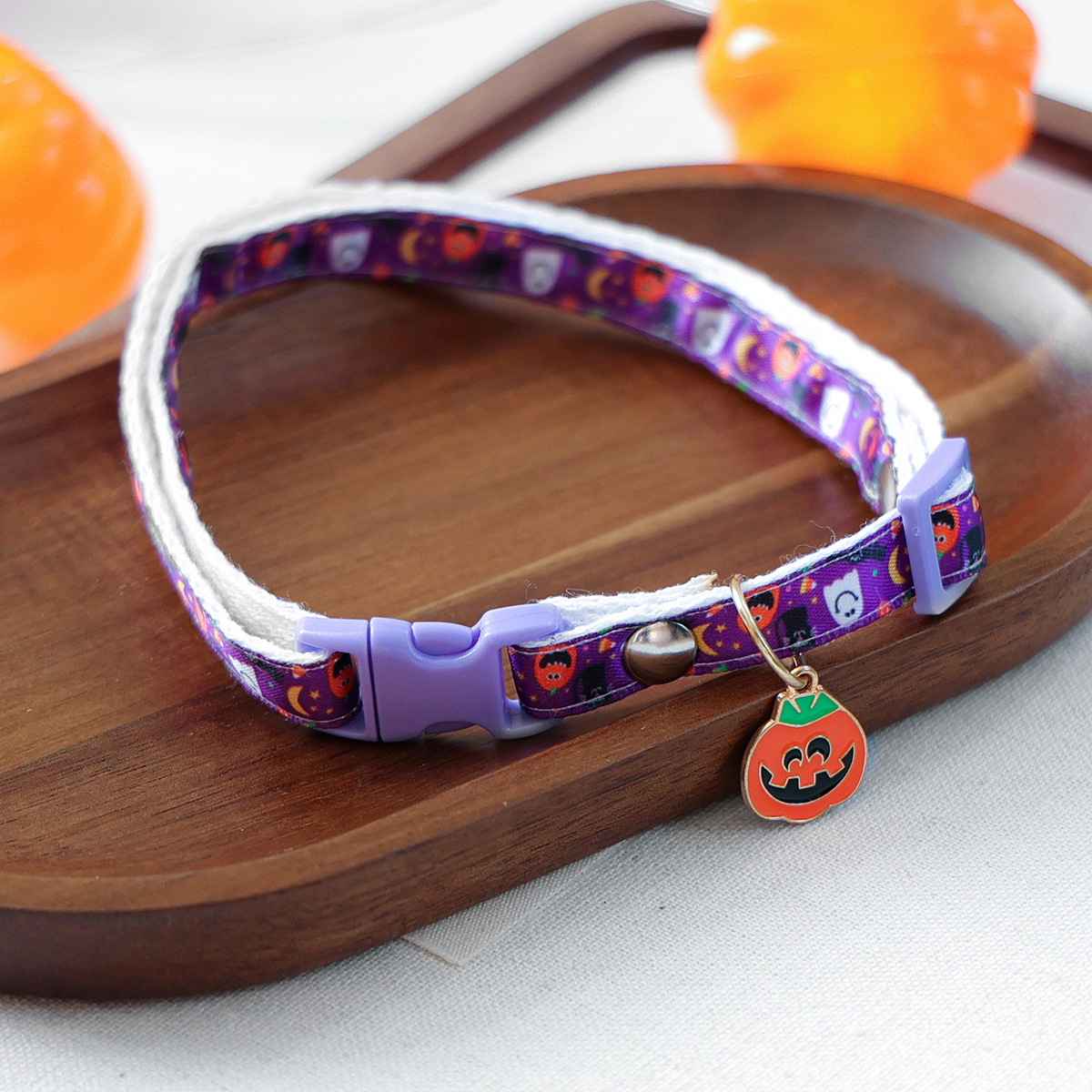 Pet Halloween Pumpkin Head Collar Cartoon Neckwear for Dogs and Cats, Small Dog Accessories — image 4