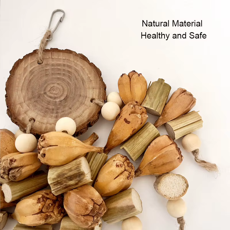 Natural Material Pet Parrot Toy Bird Swing Exercise Grinding Biting Wooden Toys Pet Parrot Macaw Hammock Bird Toy — image 3