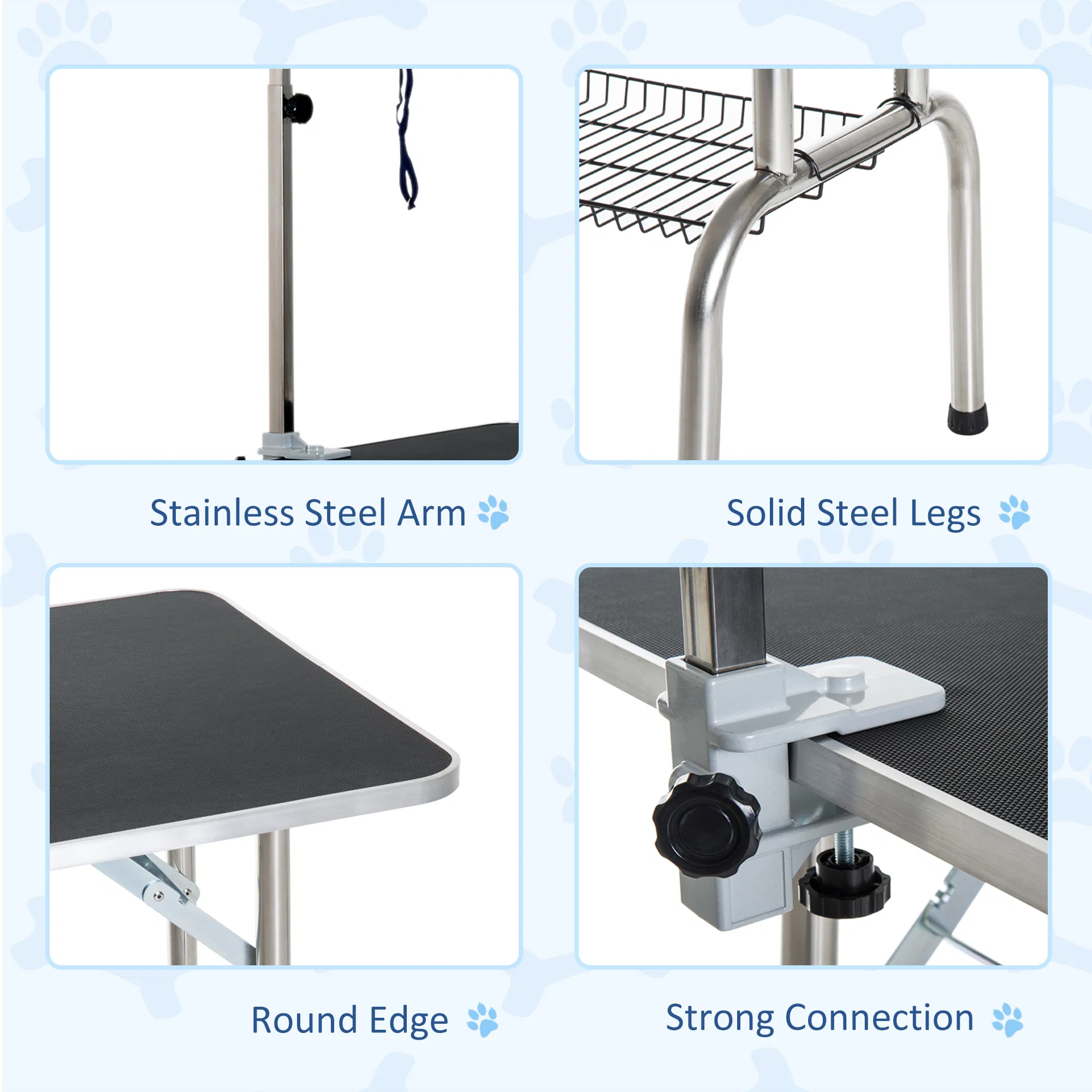 36-inch Dog Grooming Table Stainless Steel QUALITY GUARANTEED with Adjustable Arm and Basket — image 3
