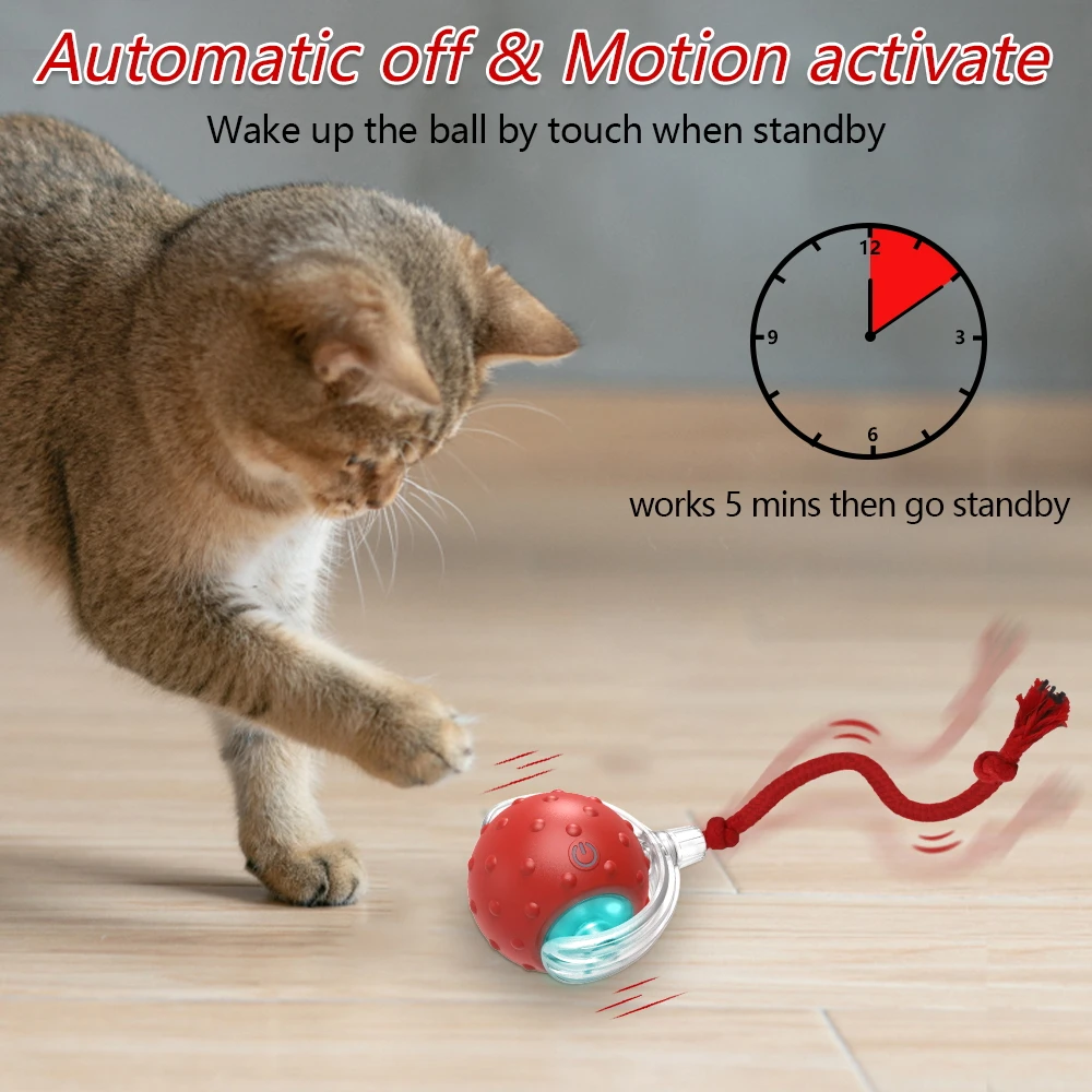Interactive Cat Toy Ball with Bird Chirping Super Drive Cat Rolling Balls Motion Activated Sensor Pet Kittens Teaser Game Toys — image 3