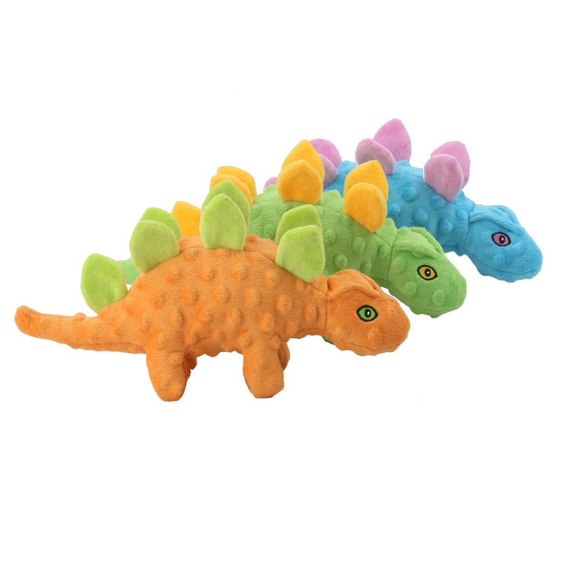 New Pet Plush Sound Toy Dinosaur Dog Relief Moaning Teeth Cleaning Cartoon Stegosaurus Toy — image 2