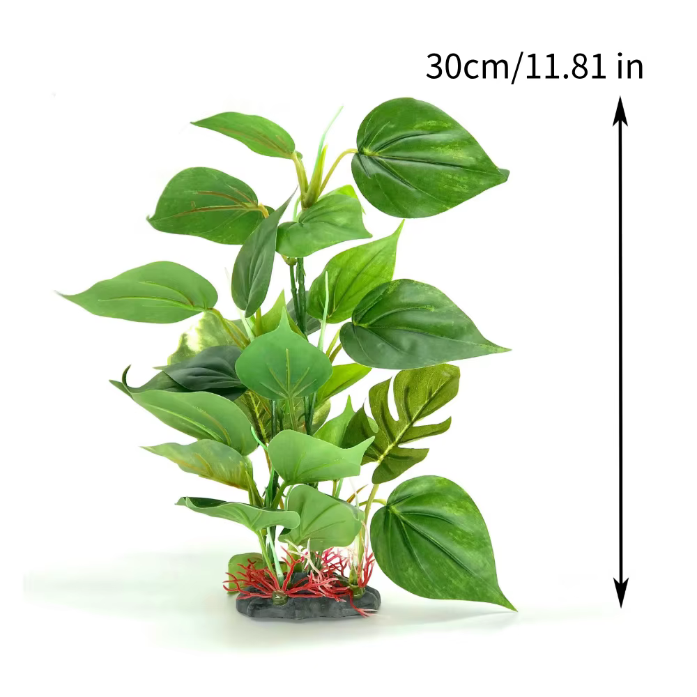 Planta Acuática Artificial de Plástico para Decoración de Acuario, Hojas Verdes Grandes, Planta Subacuática Decorativa para Pecera — imagen 5