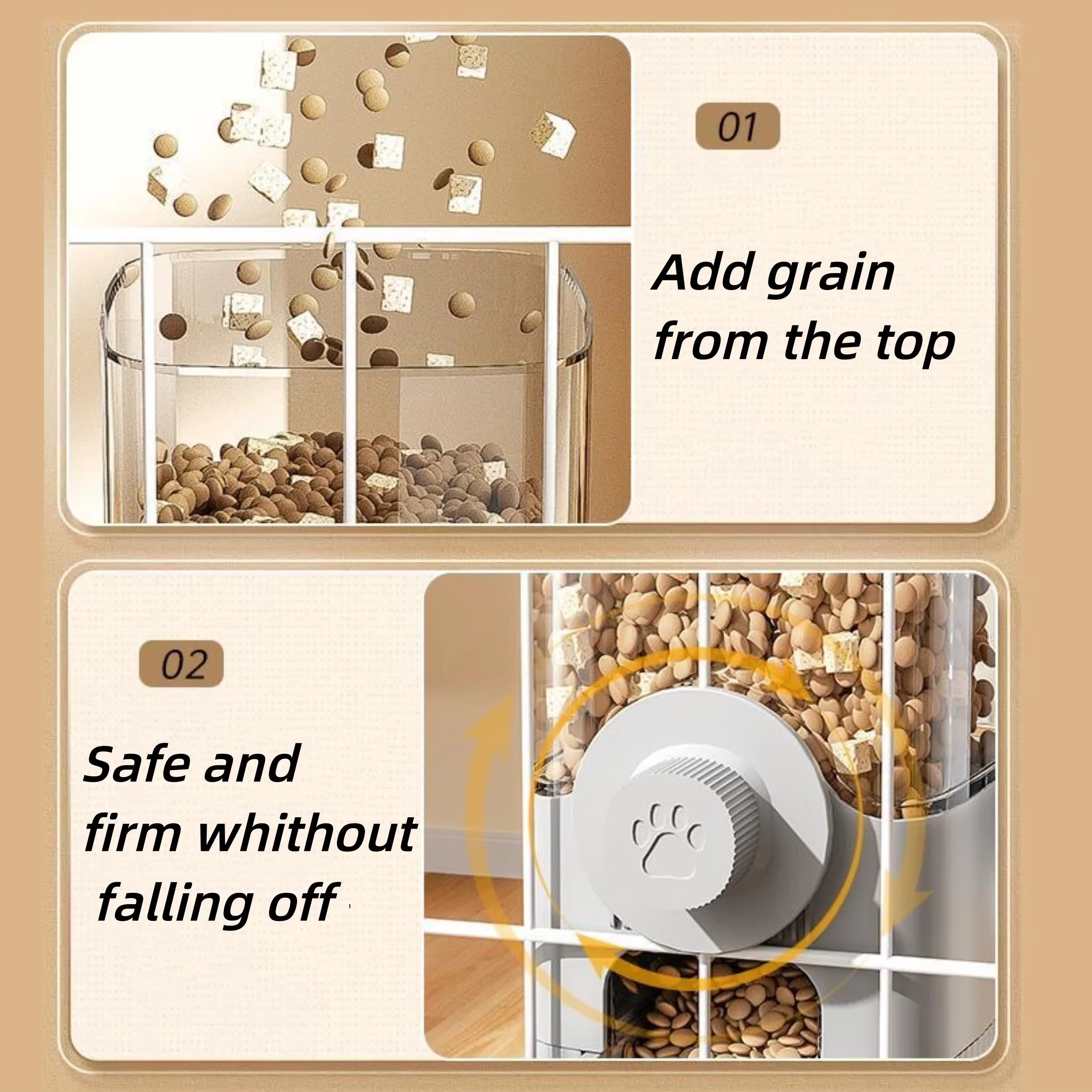 New type Hanging Automatic Pet Food Feeder/Water Dispenser, Gravity Cat Auto Feeder Waterer Set With Container Bowl For Cage — image 4