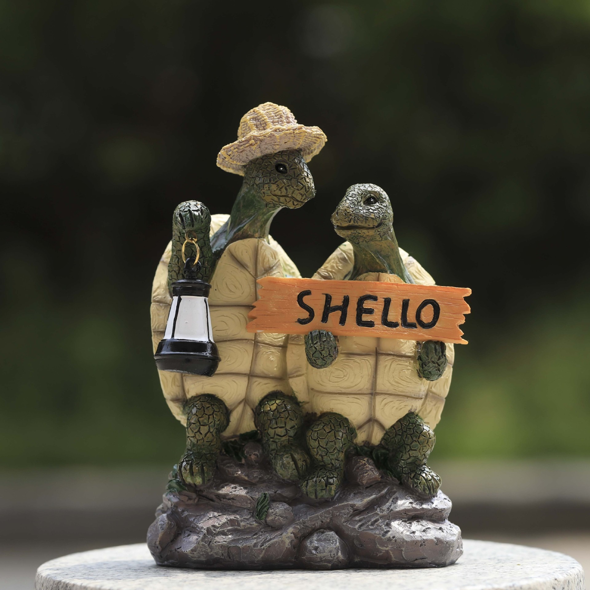 Decoración de Resina para Jardín: Pareja de Tortugas al Aire Libre con Señales — imagen 5