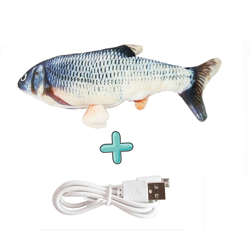 Cat USB Charger Toy Fish Interactive Electric floppy Fish Cat toy Realistic Pet Cats Chew Bite Toys Pet Supplies Cats dog toy — image 10