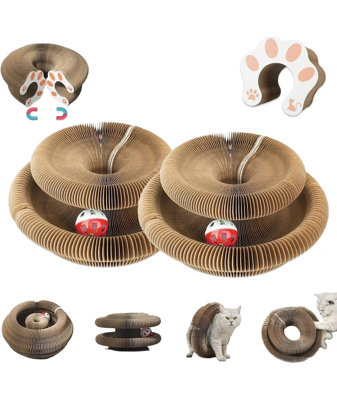 Poste de Rastrillado para Gatos Unico Pieza, Diseño Plegable Accordion, Grano Madera, Anti-arrugas, Resistente al Desgaste, Juguetes Interactivos para Gatos — imagen 17
