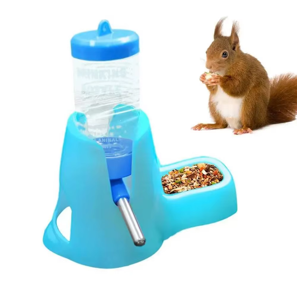 Dispensador Automático de Agua para Roedores Pequeño Animal Botella de Bebida con Contenedor de Alimento y Comida — imagen 5