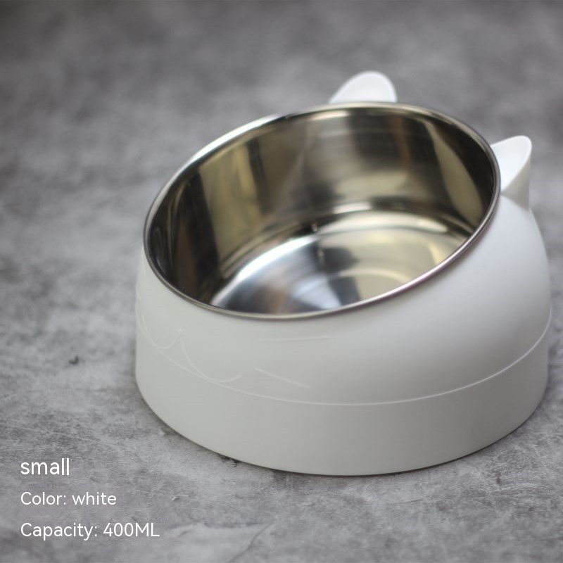 Bandeja de Alimento para Perros en Acero Inoxidable, Doble Plato con Protección Cervical y Boca Oblicua — imagen 3