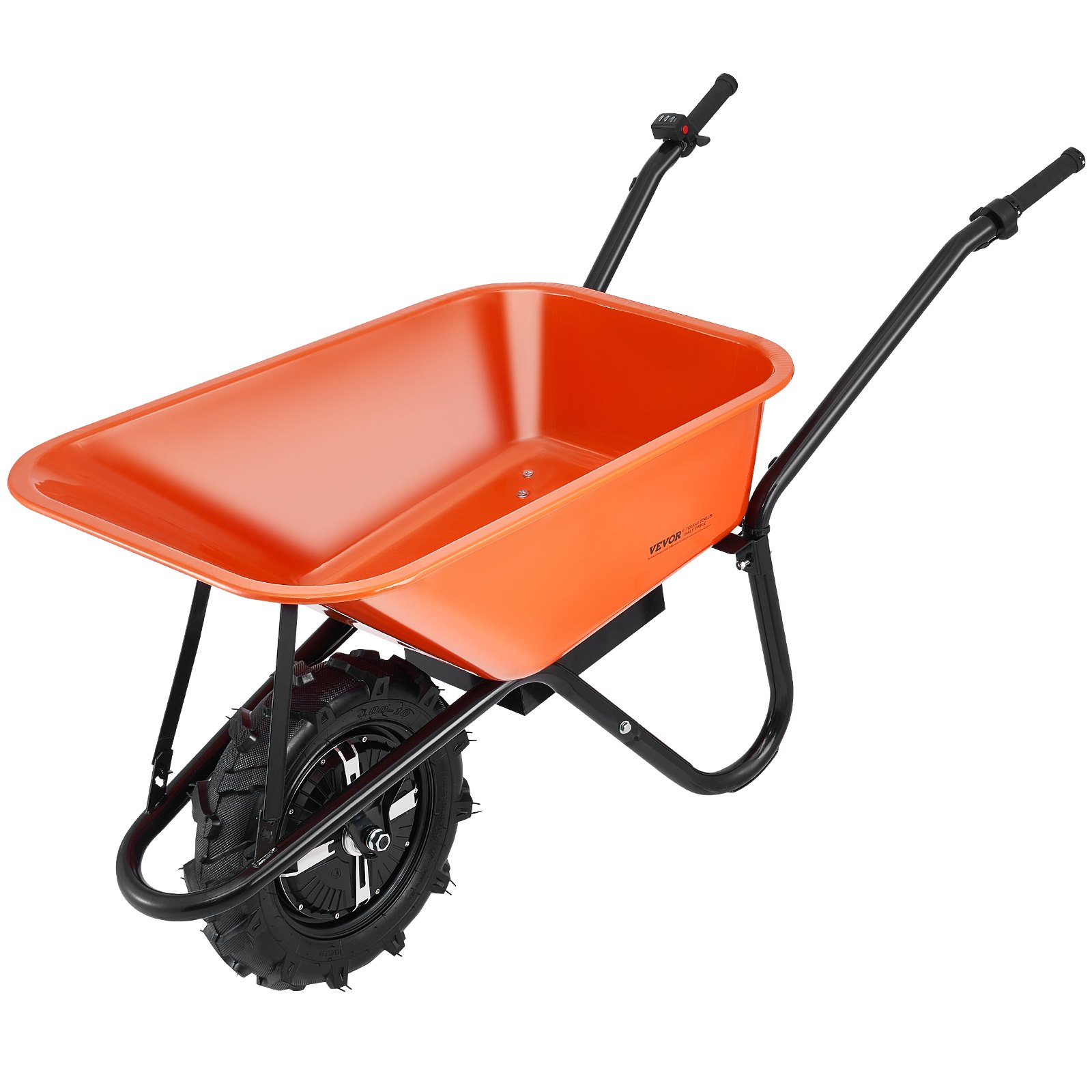 Carro de Rueda Eléctrico para Jardín, 500W - Barrena de Carga Útil con Manija Metálica y Ruedas de 16' — imagen 1