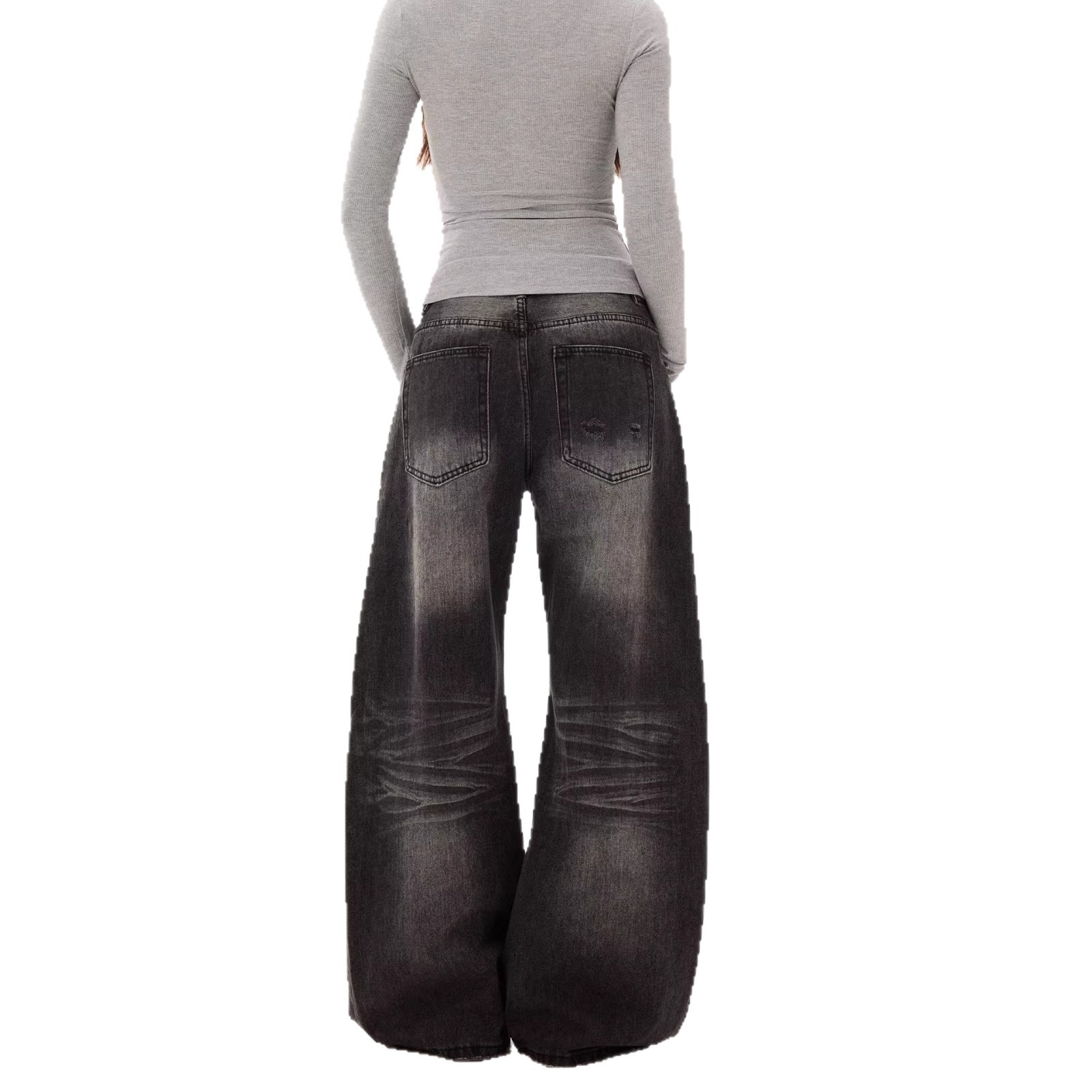 Pantalones de Jeans Relajados con Efecto Lava Gato — imagen 6
