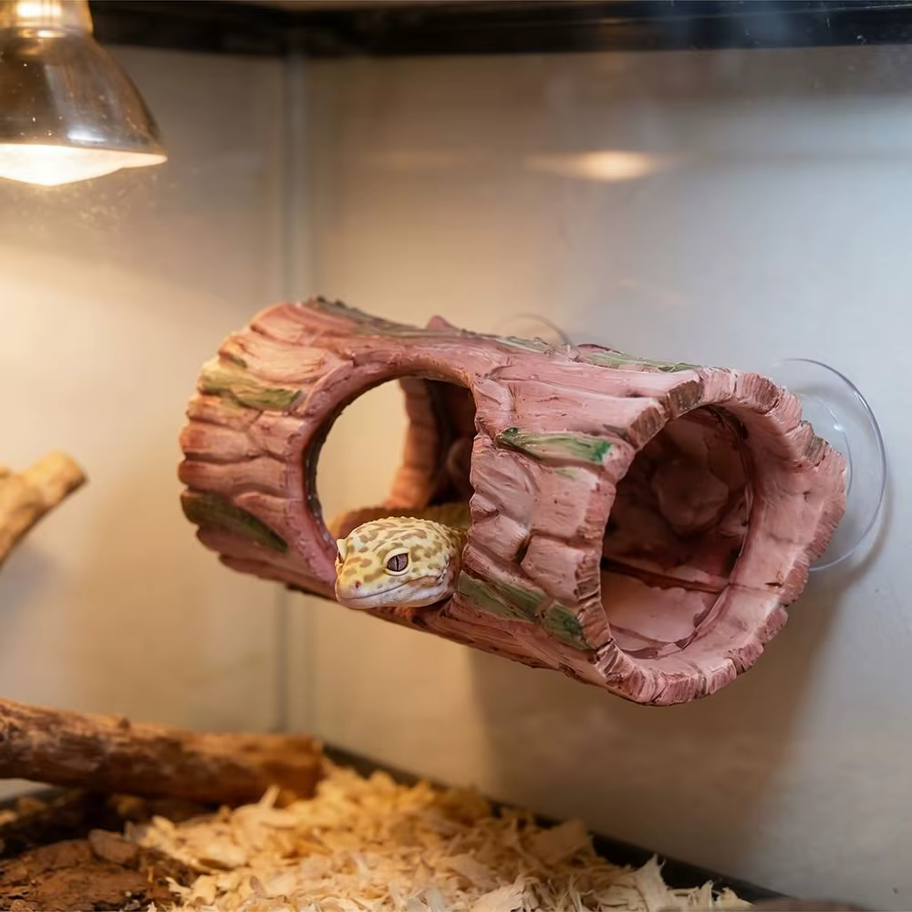 Resin Ornament Reptile Hideout Cave Tree Hollow Climbing Space Hollow Tree Trunk Decor Strong Suction Cup Comfortable — image 3