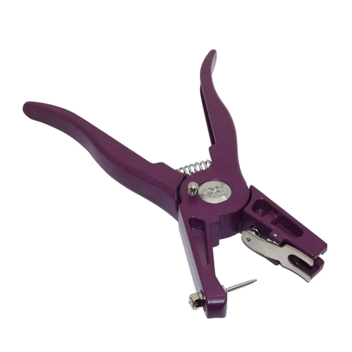 Sheep Cattle Aluminum Alloy Ear Tag Pliers Automatic Locking Buckle Ear Label Pliers 2 Needles Livestock Equipment Green/Purple — image 2