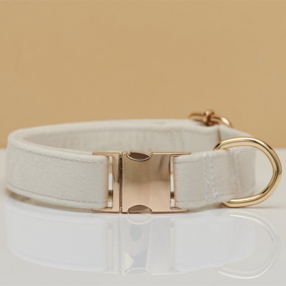 Conjunto de Cuerda y Collar de Tela de Algodón con Broche Metálico y Lazo Personalizable para Perros en Varios Colores — imagen 10