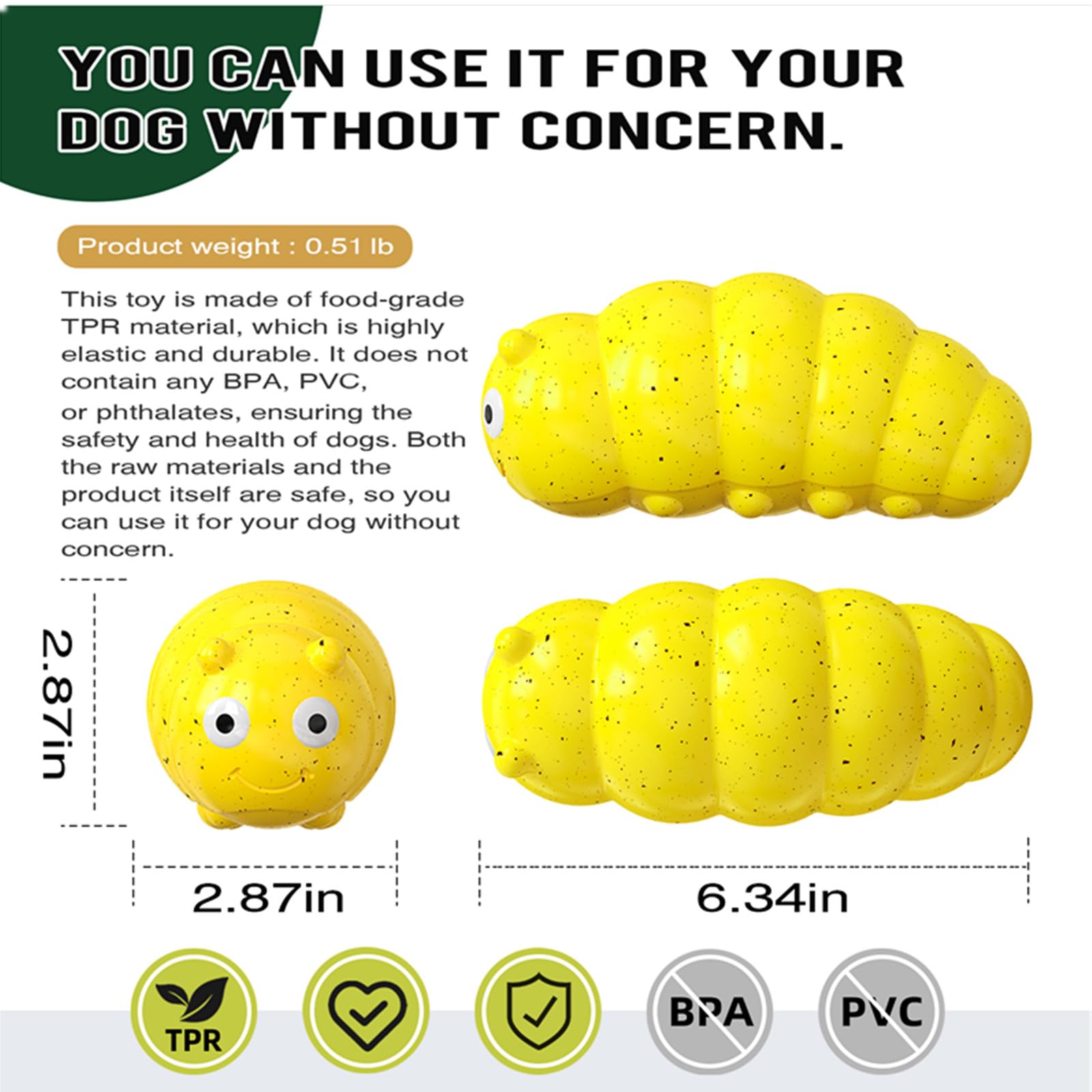 Indestructible Squeaky Dog Chew Toys For Aggressive Chewers, Food Grade Material Dog Chew Toys, Tough Durable Dog Toys Medium — image 6