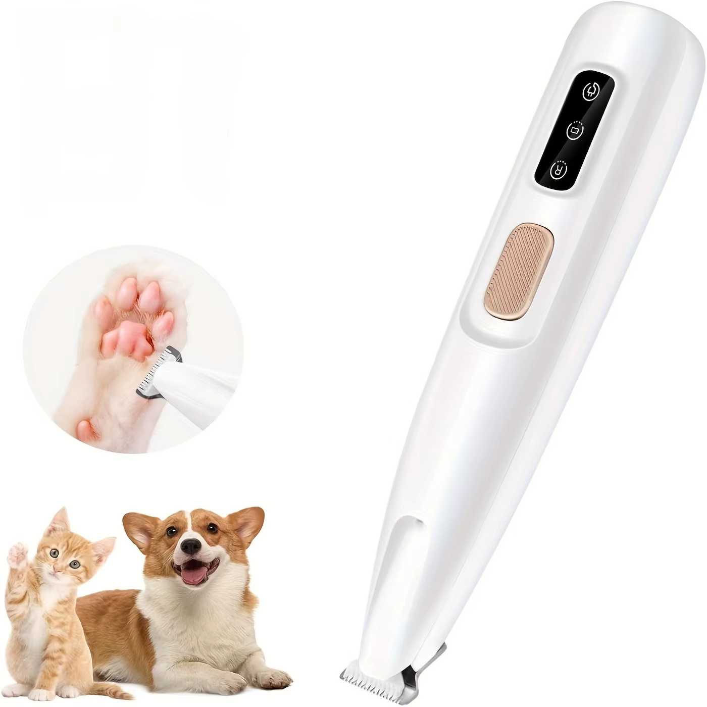 Pet Grooming Kit with Scissors, Low Noise Cordless Trimmer, USB Battery Powered LED Light for Dog Cat Face Paw Grooming — image 1