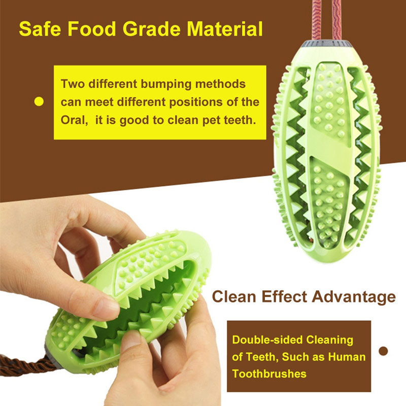 Dog Interactive Natural Rubber Ball Puppy Chew Toy Food Dispenser Ball Bite-Resistant Clean Teeth Pet Playing Balls Pet Dog Toys — image 4