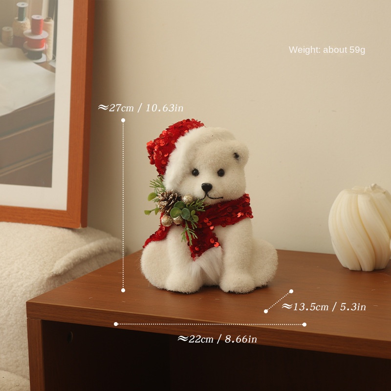Christmas Decoration Figurines Snowman Santa Reindeer Squirrel Polar Bear Christmas Tree Ornaments Scene Decoration — image 8