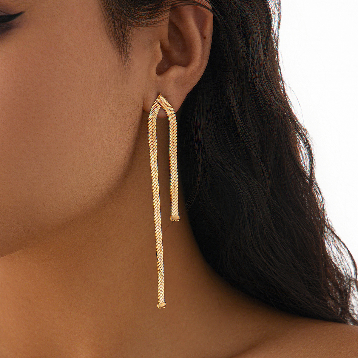 Party snake bone chain earrings personalized long tassel earrings Earring women's earrings — image 3