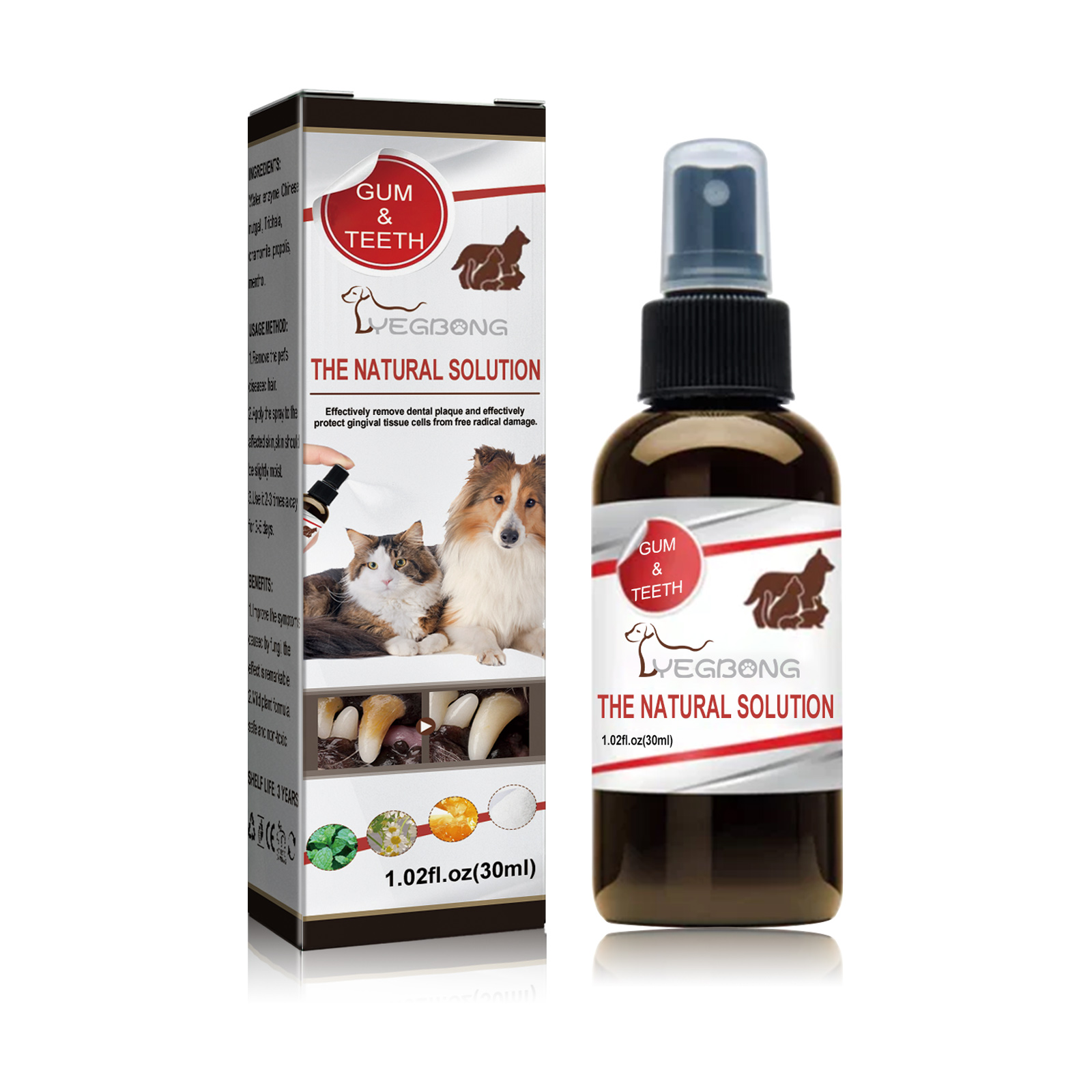 Yegbong Pet Tooth Cleaning Spray, Cats And Dogs Removal Tartar Stains Bad Breath Oral Cleaning Spray — image 3