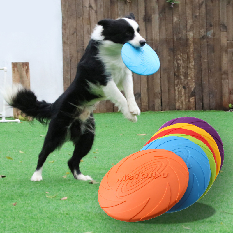Meianju Dog Frisbee Pet Toys Interactive Toys Pet Frisbee Floating Bite resistant Retrieving Training — image 1