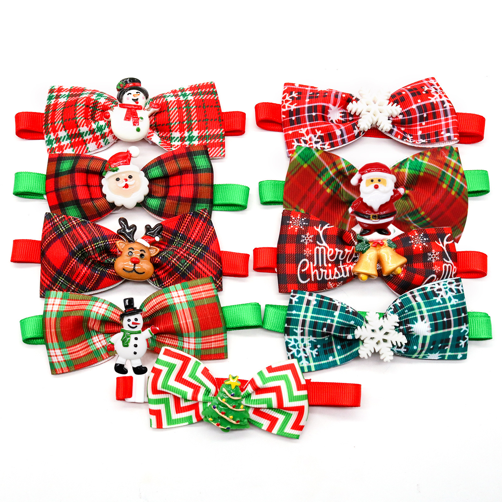 Christmas Dog Printed Pet Tie Collar Bow Accessories Cat Threaded Ribbon — image 2