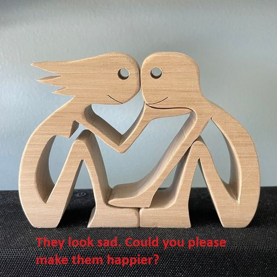 Escultura de Madera para Decoración de Hogar con Perro y Dueño - Regalo de Navidad para Amantes de los Animales — imagen 3