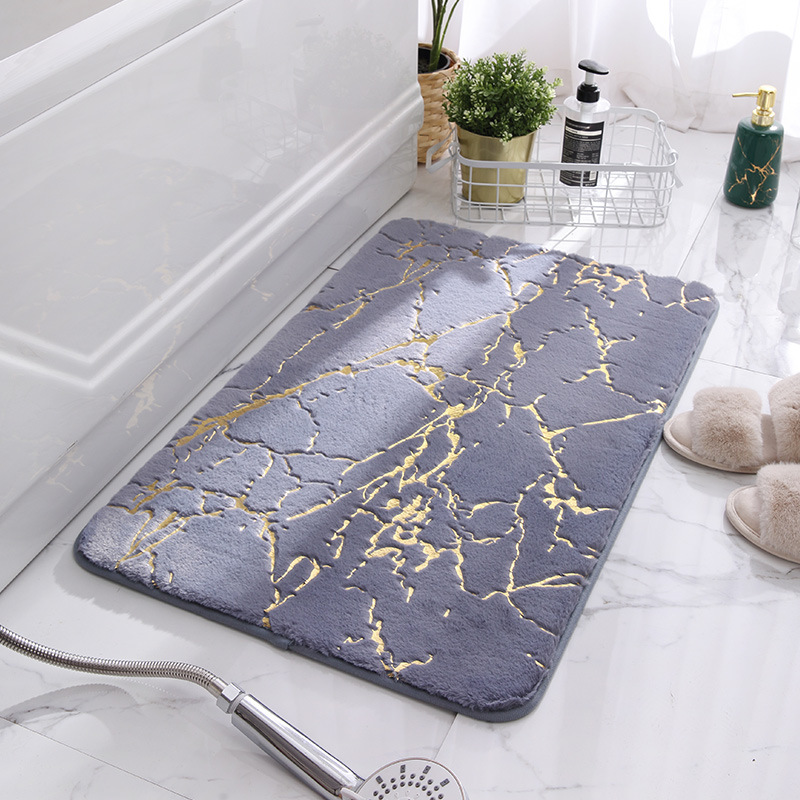 Bathroom Non-Slip Mat Imitation Rabbit Fur Carpet Bedroom Climbing Mat Thickened Living Room Bedside Foot Pad Bathroom Absorbent Floor Mat — image 1